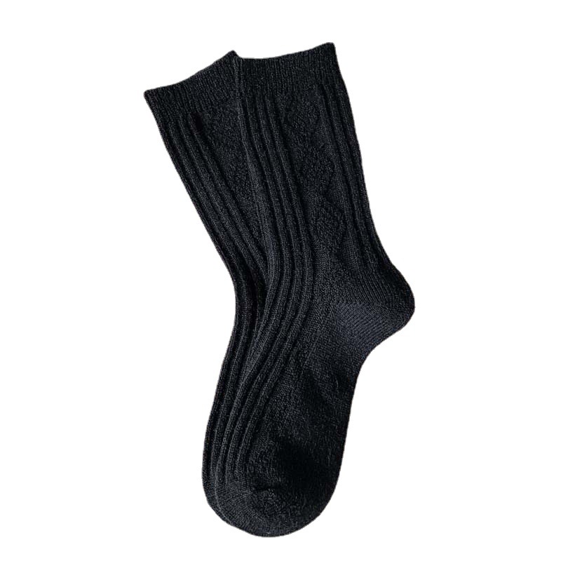 Wool Socks Women's Autumn and Winter Warm Cashmere Socks Wholesale Casual Simple Japanese Style Ladies Loose Socks College Fashion