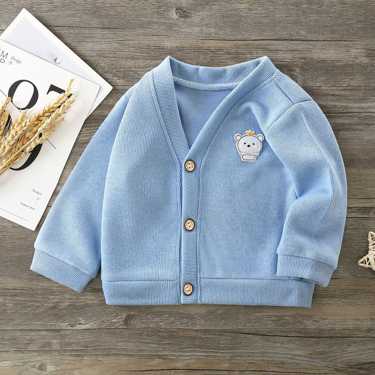 儿童外套婴幼儿领毛衣男童女童春秋长袖夹克单上衣宝宝针织开衫