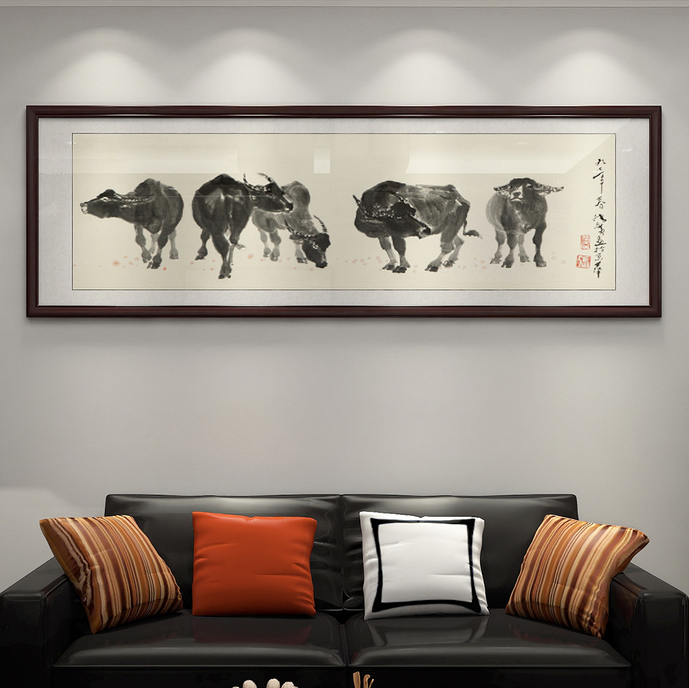 五牛图木质工艺品