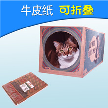 伴诺猫咪宠物用品猫玩具 可折叠外贸猫两通道隧道 亚马逊纸猫屋