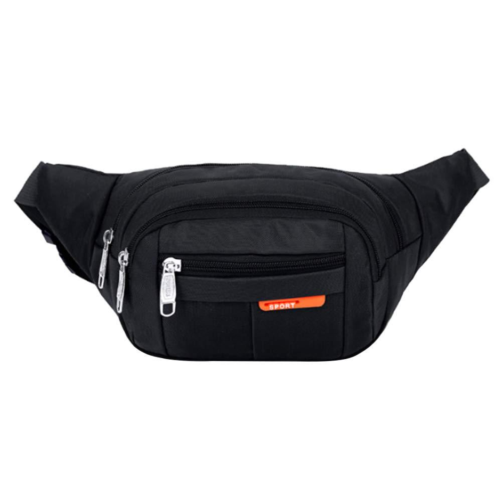 牛津腰包休闲斜跨腰包大容量胸包 黑色腰包