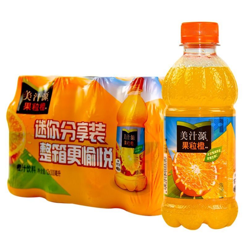 美汁源果粒橙新鲜橙汁果味饮料300ml*6/12瓶/整箱出品新货