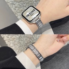 适用苹果手表iwatchs9表带新款满钻s8s7s6高级感s5s4s3手表带金属