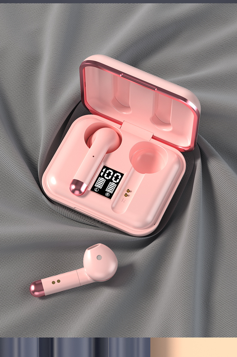 t8-2新款蓝牙耳机tws5.0数显led双耳触控耳塞式私模无线运动耳机