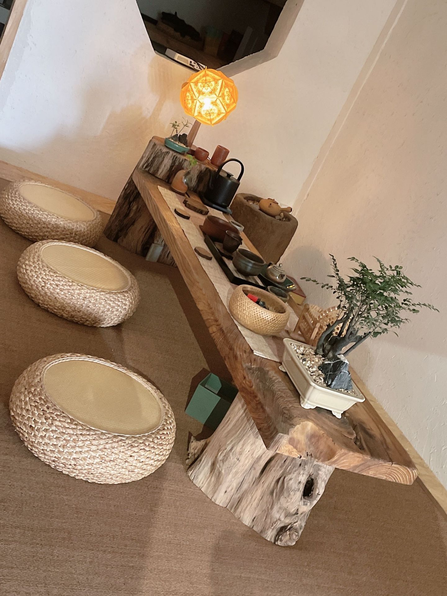 日式实木泡茶桌椅组合酒店阳台飘窗茶台侘寂风茶几民宿禅意茶桌