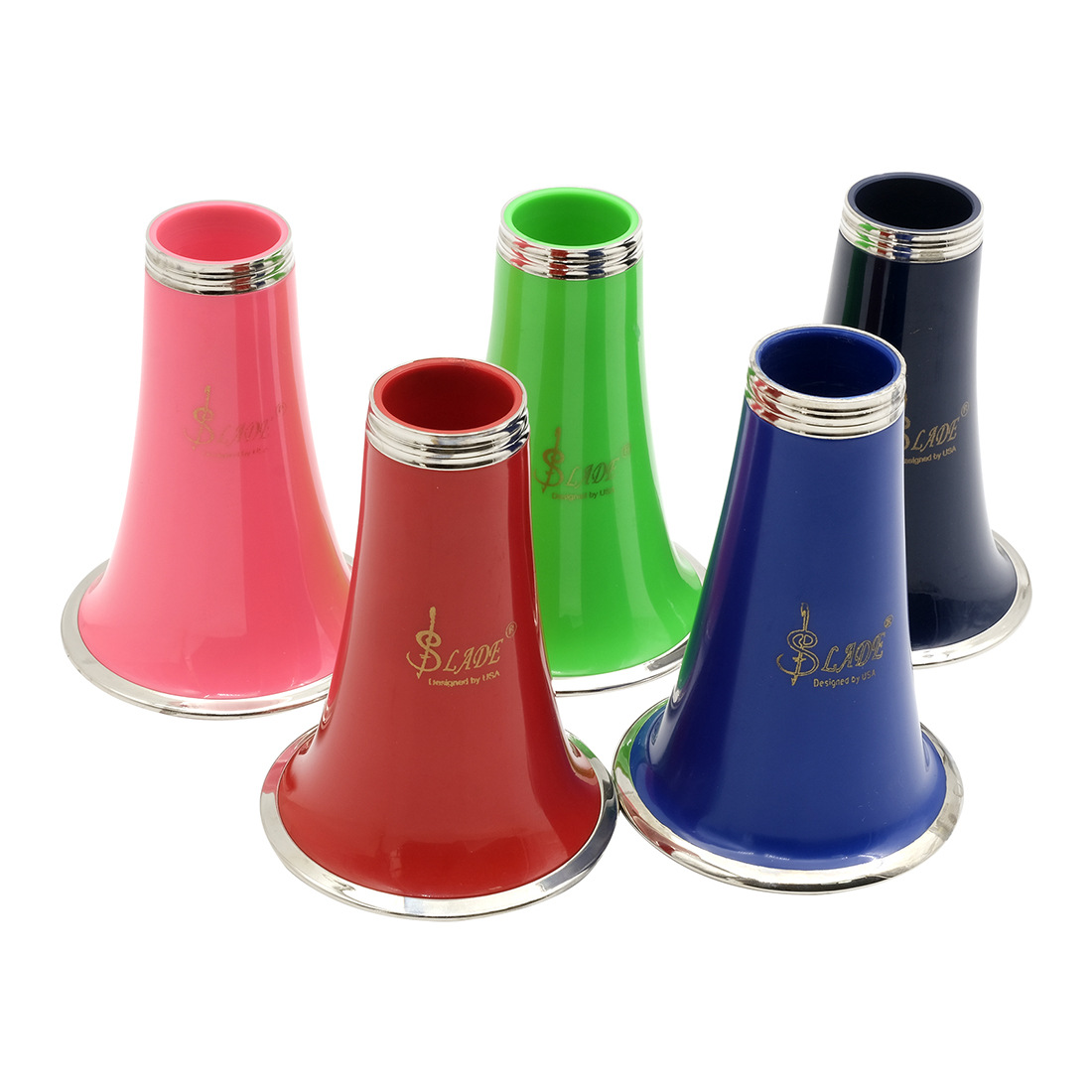 批发管乐配件降b调彩色单簧管喇叭口 abs镶银边调音管 黑管扬声器