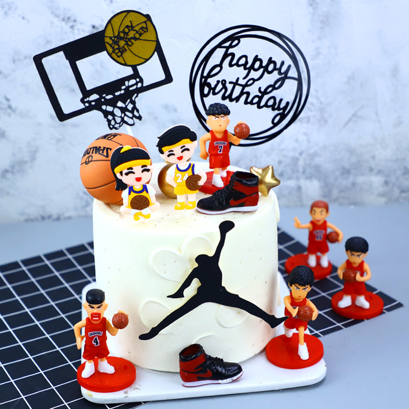 World Cup Cake Inserting Card Football Cake Plug-in Basketball Decorative Flag Decoration Sneakers Shoe Box Baking Outfit