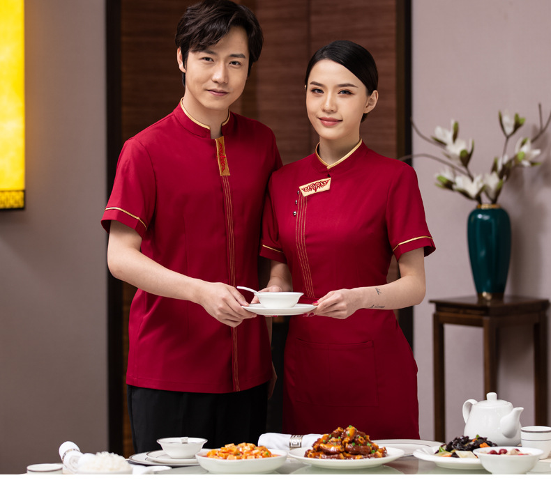 新款酒店工作服长袖女饭店餐厅餐饮火锅店服务员服装中式茶楼制服