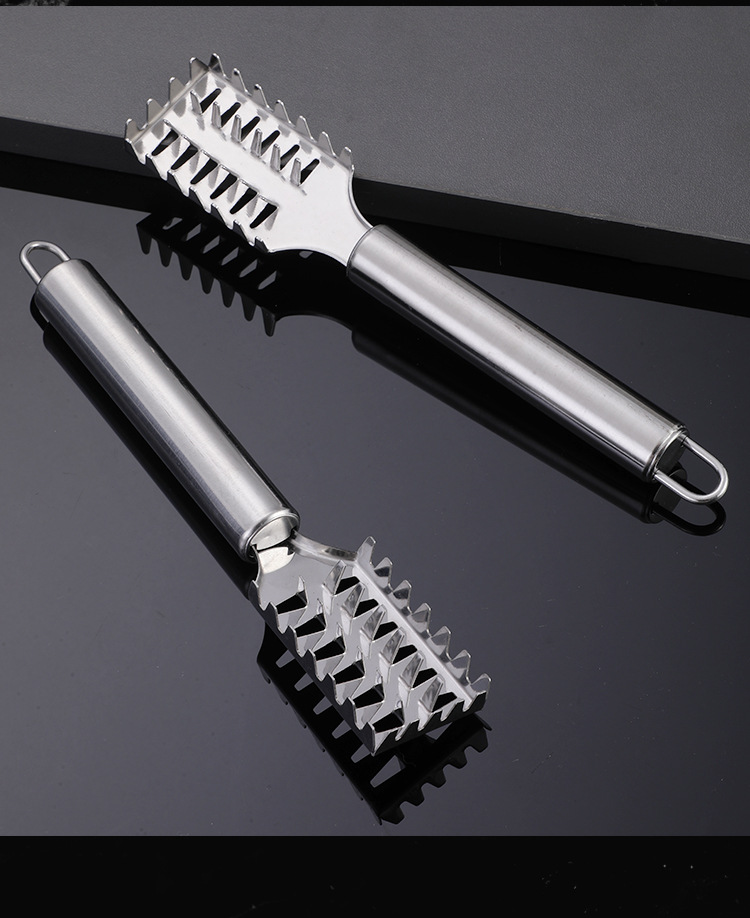 厨房小工具不锈钢鱼鳞刨 不锈钢杀鱼刷刮鱼鳞器去鳞刀刷子