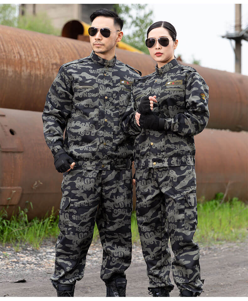 迷彩服套装男加厚学生军训服女耐磨耐脏工地劳保工作服装厂家批发