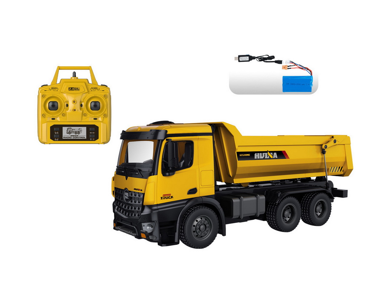 huina汇纳 1582十通道全合金遥控自卸车 1:14 工程倒土机车玩具