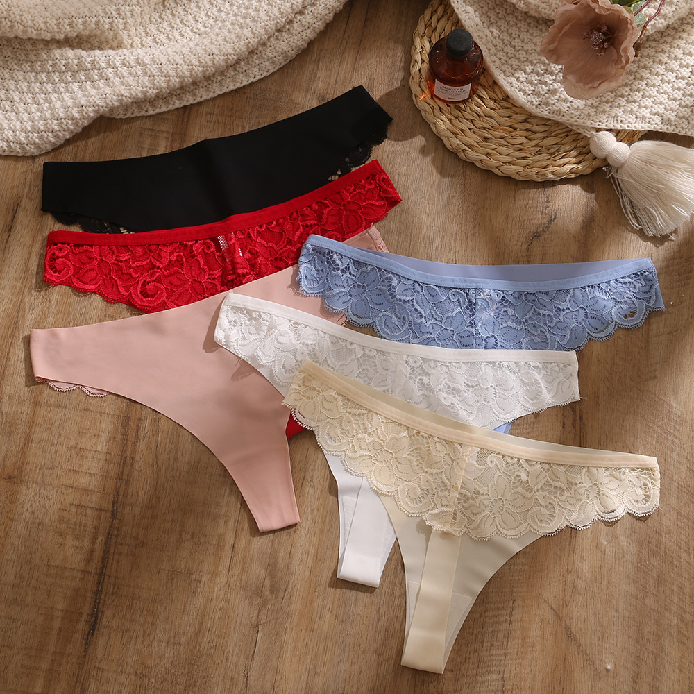 女士无痕冰丝丁字裤花朵印花纯欲性感-阿里巴巴