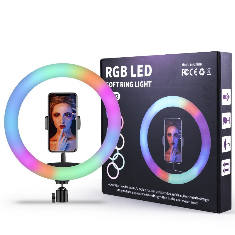 10-Inch RGB Fill Light Live Led Colorful Ambience Light Beauty Light Photography Ring Light Factory Wholesale