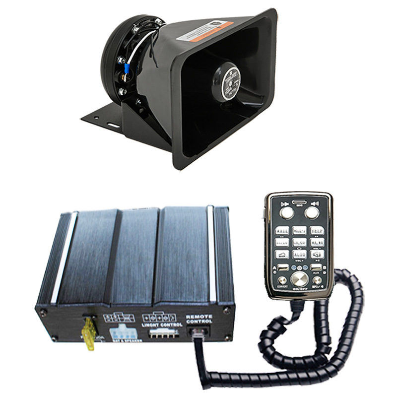 源头工厂:有线警笛尖叫12v供电车载喊话器敬报器高分贝120dba3p9