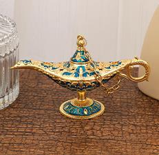 Lamp of Aladdin New Extra Small 12*6.8 Metal Wishing Lamp Art Ornaments Retro European Crafts