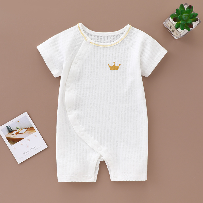 Baby Short-Sleeved Boneless Jumpsuit Summer Pure Cotton Thin Online Red Newborn Baby Pajamas Romper Air Conditioning Clothes Baby Clothes