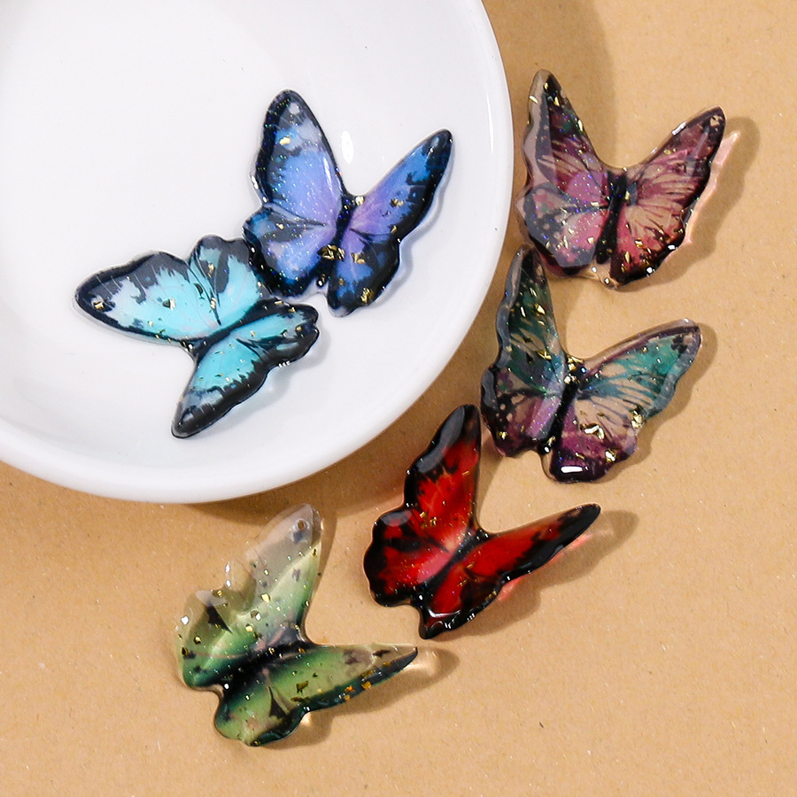 立体小蝴蝶奶油胶手机壳树脂饰品配件diy材料包手工自制水晶滴胶