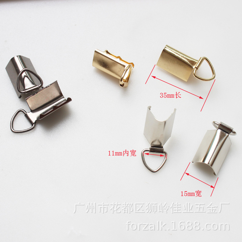 带爪夹子服饰箱包五金包包配件带D扣挂耳三分D扣带牙齿小夹子