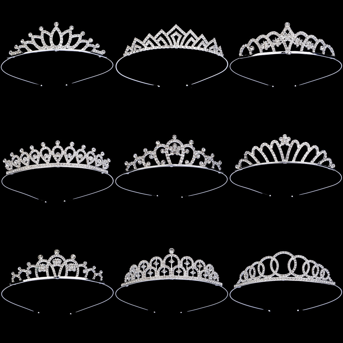 European and American New Children's Ornaments Cute Princess Crown Hair Clasp Girls' Holiday Performance Hair Accessories Rhinestone Love Headband