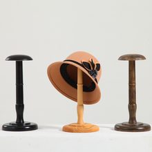 复古帽架实木台式帽托服装店帽子展示架帽撑陈列展示道具假发套常