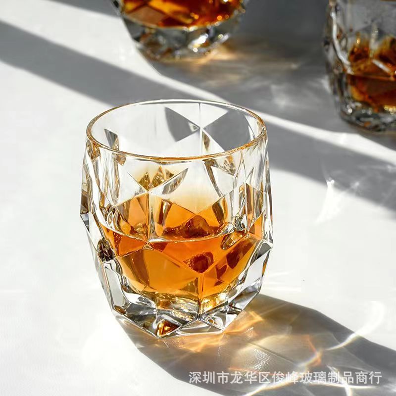 高仿水晶玻璃威士忌酒杯白兰地洋酒杯家用啤酒果汁杯异形酒杯酒具