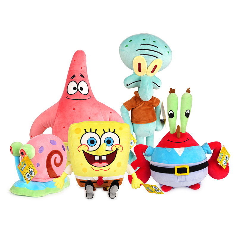 Genuine Sponge Baby Plush Doll Toy Paida Star Doll Crab Boss Octopus Doll Little Snail Pillow