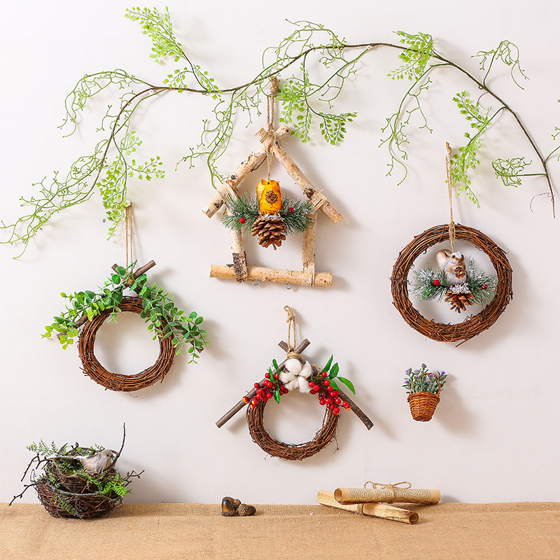 墙壁花环店铺幼儿园布置材料挂件装饰创意森系挂饰吊饰环创环境