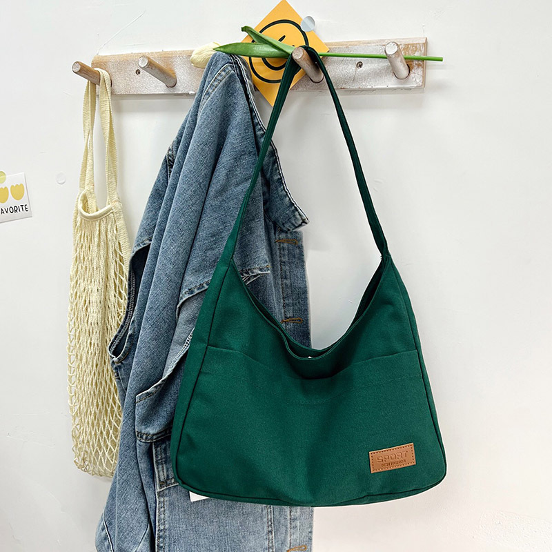 Foreign Trade Canvas Bag New Shoulder Bag Large Capacity Woman Bag Solid Color Canvas Bag Fashion Bags