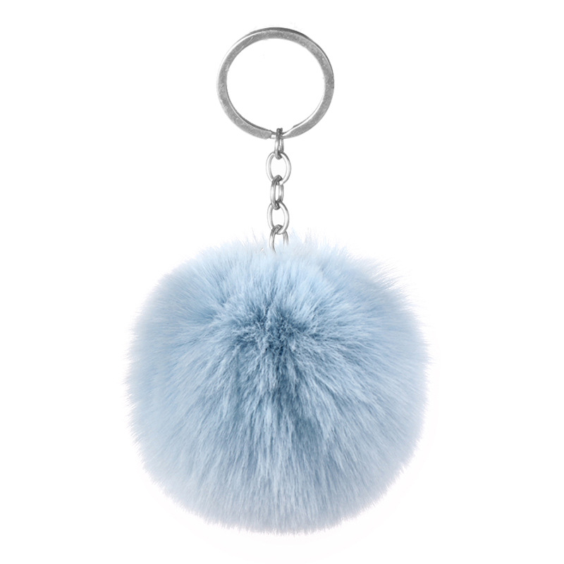 Factory Direct Sales Silver O-Shaped Chain Horoscope Buckle Key Ring Hair Band Fur Ball Bag Pompon Lanyard Keychain Gift