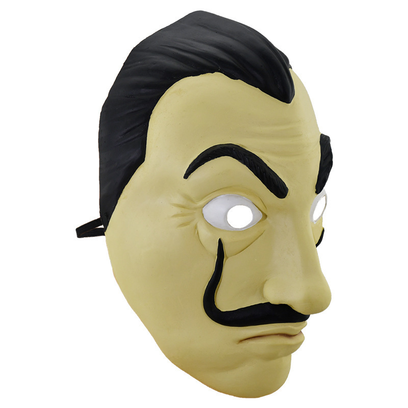 纸牌屋达利面具万圣节西班牙剧场演出乳胶头套戏剧纸钞屋面具