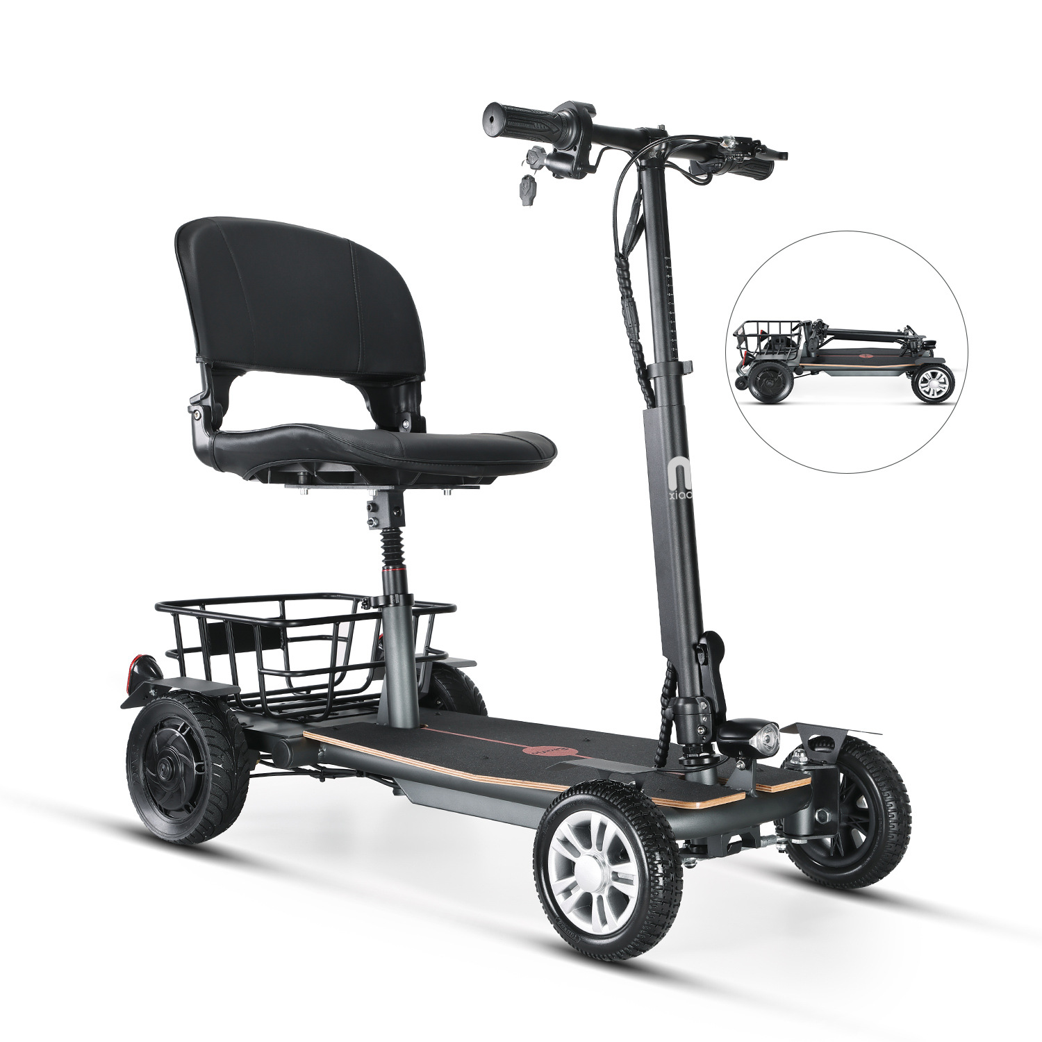 出口美国超轻便携折叠四轮电动车家用锂电老年助力代步车-阿里巴巴