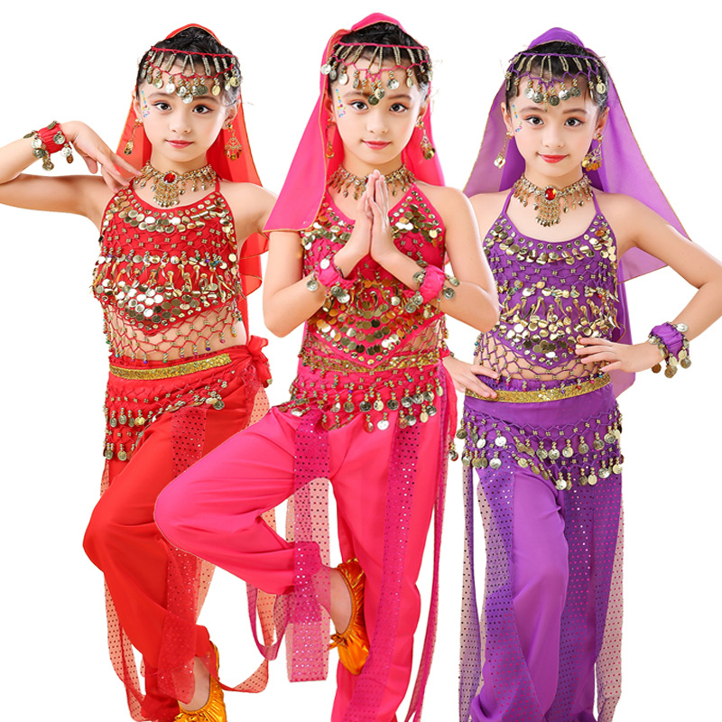 六一儿童印度舞演出服幼儿园女童肚皮舞新疆天竺少女民族舞蹈服装