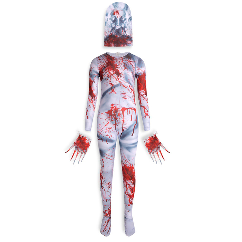 跨境万圣节新品儿童新款cosplay连体警笛头周边scp-096扮演服lc12