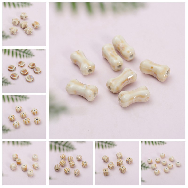 diy ceramic ornament accessories bracelet necklace woven scattered beads shaped beads string beads materials factory direct supply in stock