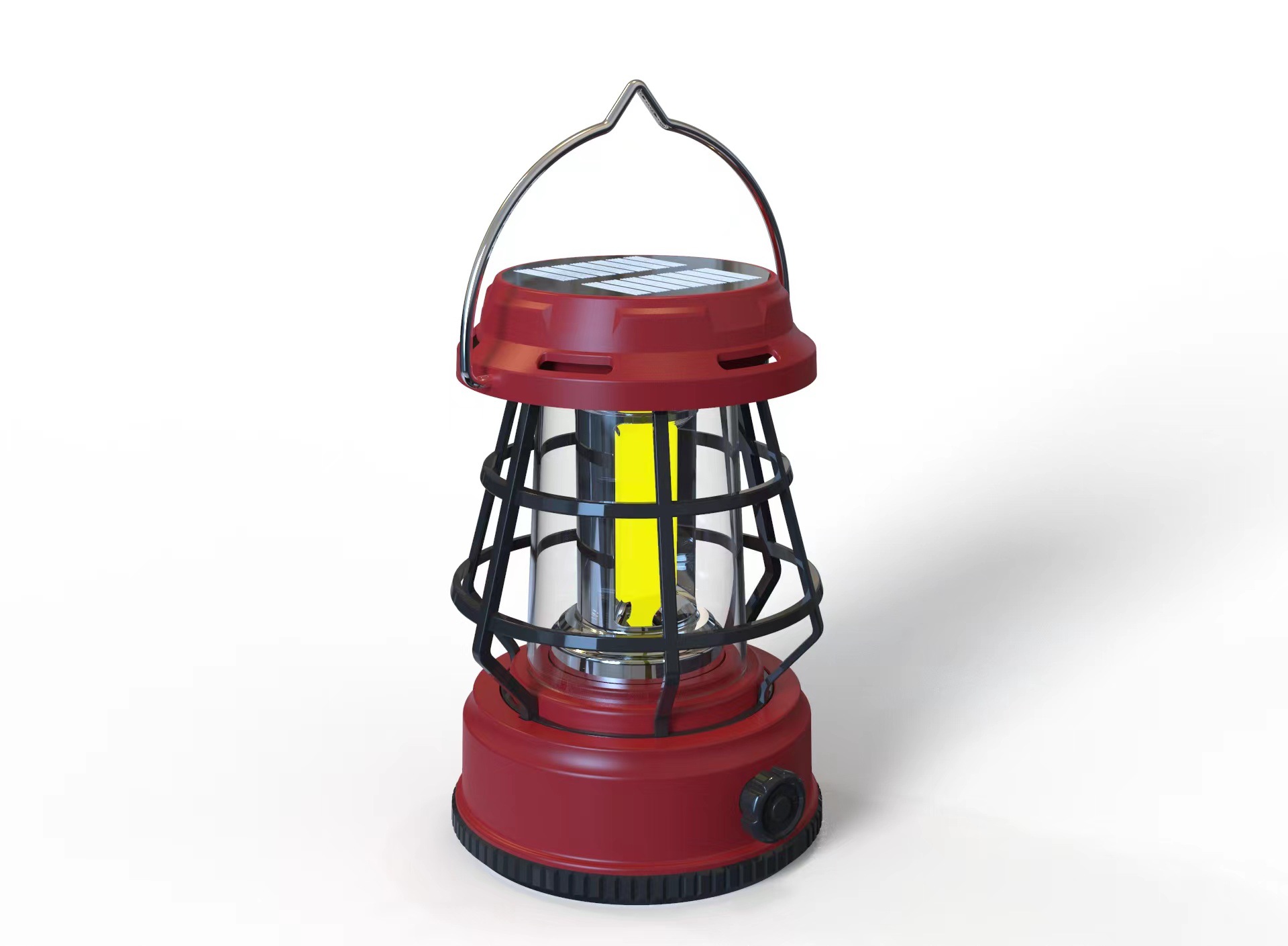 Cross-Border New Arrival Multi-Functional Retro Camping Lantern Camping Lamp Solar Rechargeable Detachable with Hooks Campsite Lamp