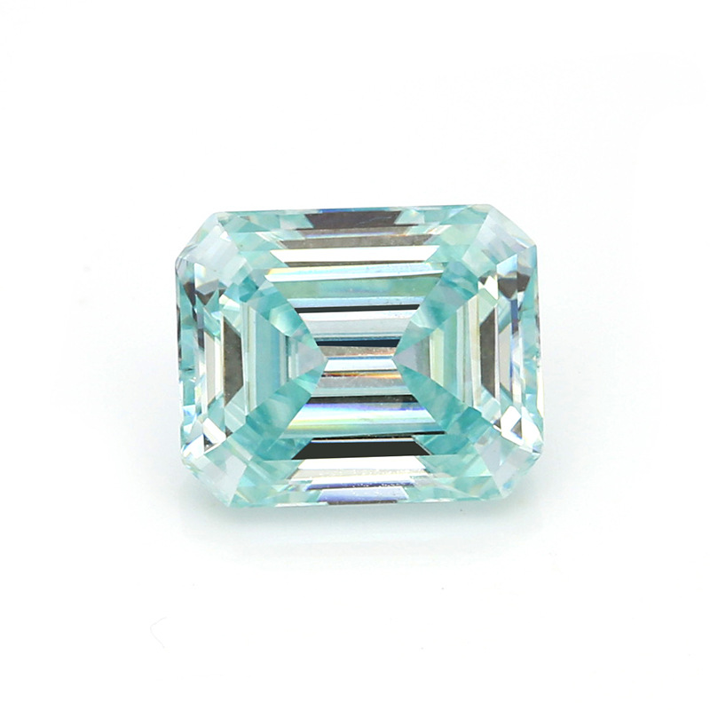 长方形莫桑石 定制绿莫桑钻 人造宝石工艺品 莫桑石裸石 镶嵌配石