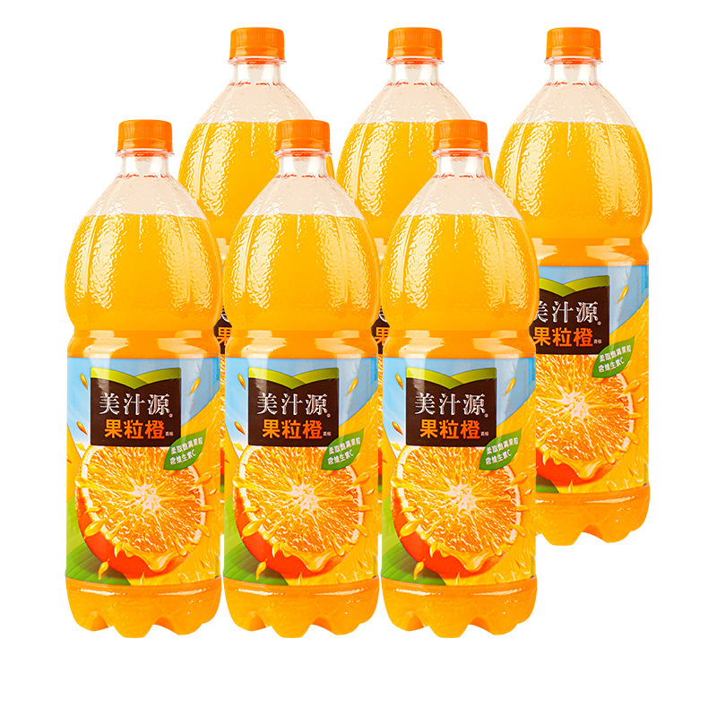 美汁源果粒橙1.25l大瓶装整箱橙味果汁肉饮料家庭装聚餐