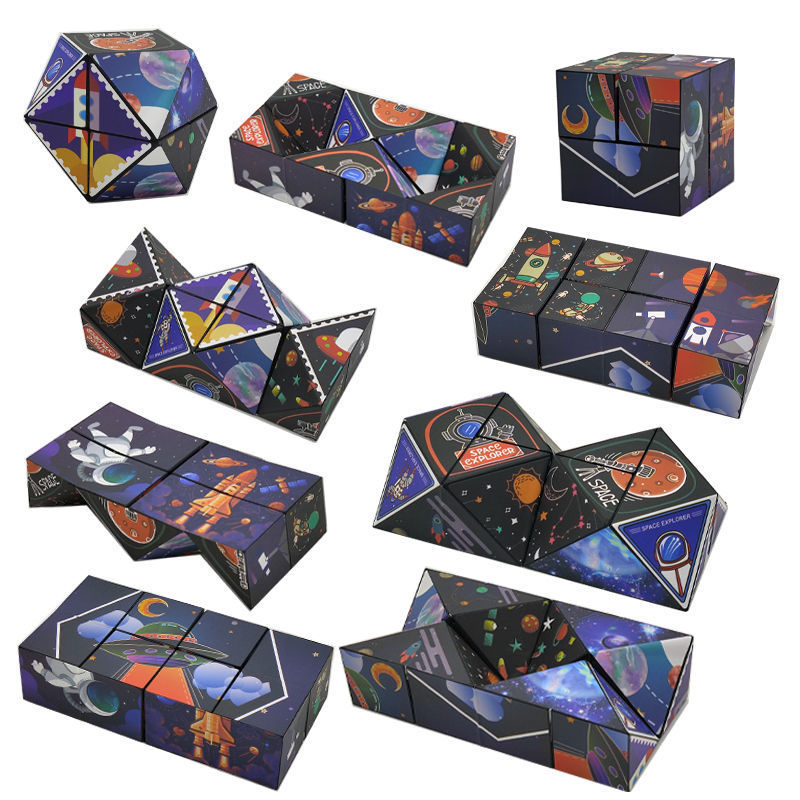 3D Changeable Flip Infinite Cube Geometric 3D Deformation Training Space Thinking Puzzle Decompression Child Gadget