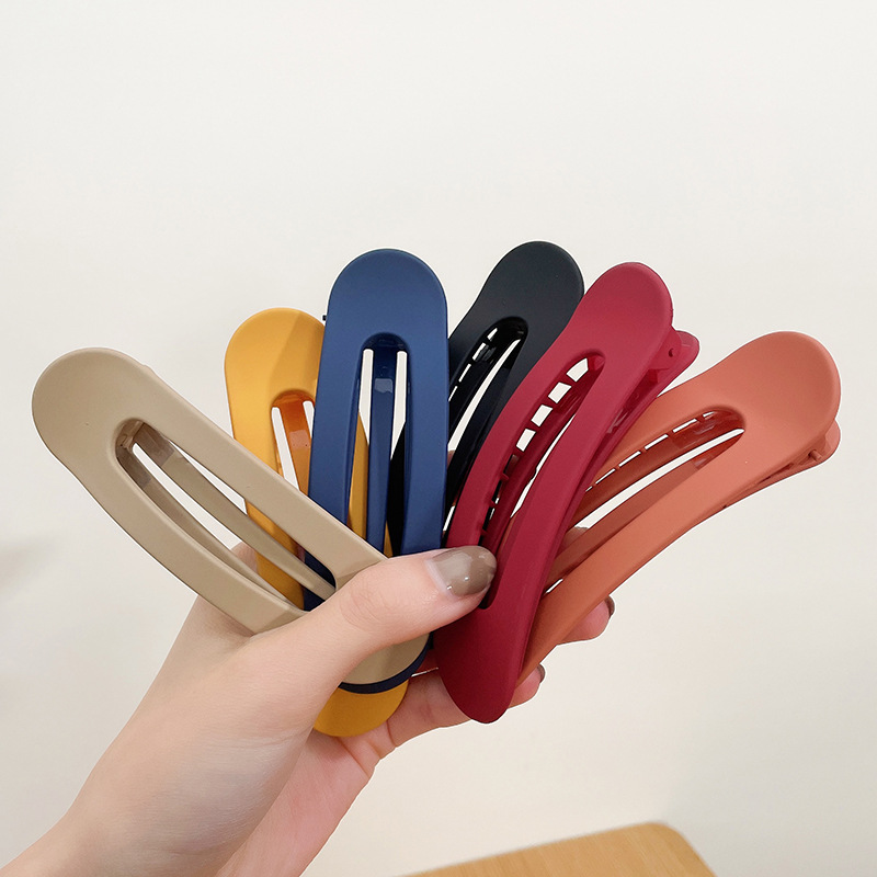 网红同款发饰批发大号鸭嘴夹一字夹网红发卡边夹刘海碎发无痕夹子