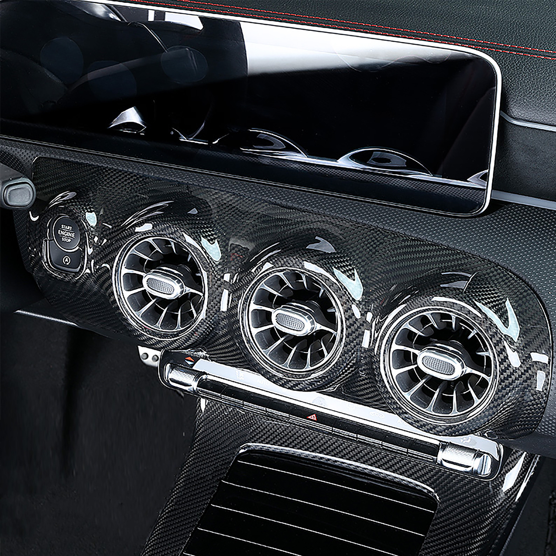 适用奔驰cla/a级cla200/260/180amg碳纤维内饰改装出风口面板左驾