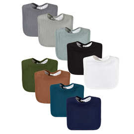 亚马逊跨境爆款纯棉绉布毛巾布U型围嘴婴童纱布围兜工厂口水巾