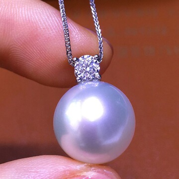 天然海水珍珠吊坠王妃款深浓金色大溪地黑色孔雀绿送生日代发