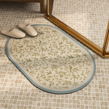 新中式浴室硅藻泥地垫洗手间防滑防摔脚垫卫生间吸水防滑速干地垫