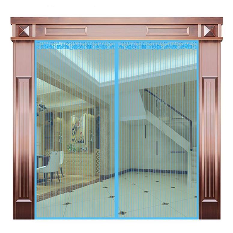 门帘大门口家用防晒布门帘客厅夏季防蚊简约静音磁性软纱门双开薄