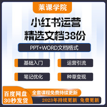 笔记课程入门小文字种草PPT图片起号教程书培训红薯自学版运营