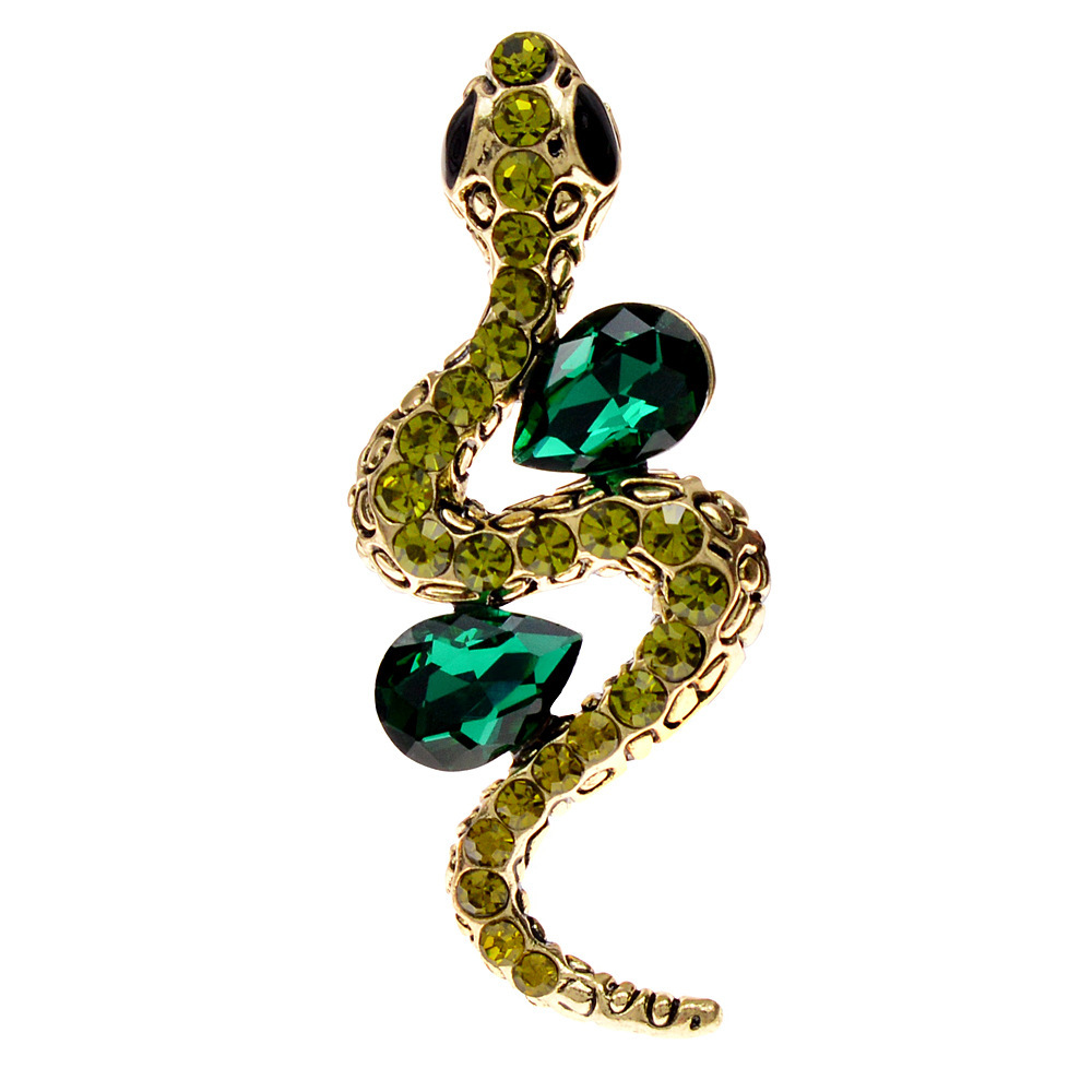 镶钻欧美复古蛇胸针动物别针男女可佩戴胸花2色可选跨境货源-阿里巴巴