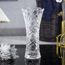 太阳浮雕水晶玻璃小花瓶跨境电商客厅桌面简约风高透插花水养摆件