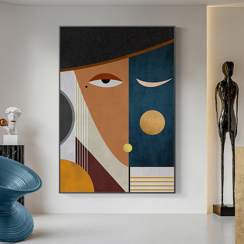 毕加索抽象玄关装饰画创意艺术大幅走廊过道挂画现代简约客厅壁画