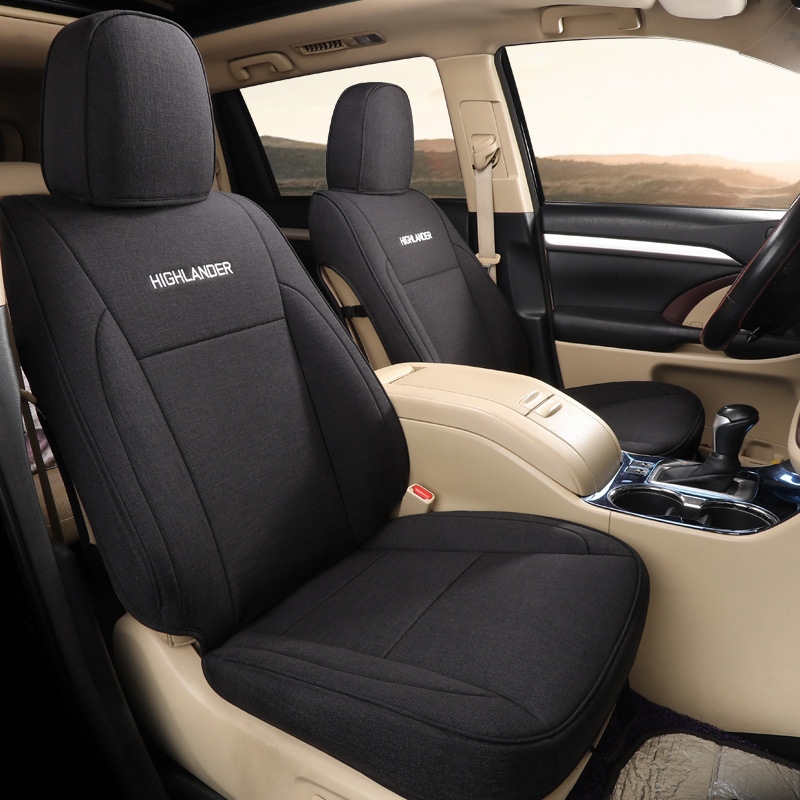 2012-2024款丰佃汉兰达4代五座专车专用全包围亚麻汽车坐垫座套