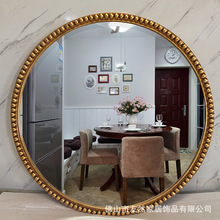 欧式圆形浴室镜化妆镜客厅餐厅装饰镜子壁挂背景墙时尚简约镜定制